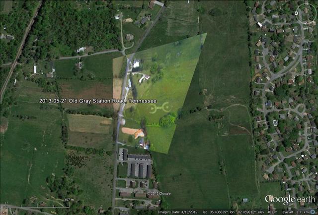 2013-05-21, Gray Tennessee Crop Circle, Google Earth GPS